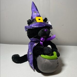 Animated/Singing Halloween Black Cat Green Eyes Sound N Light Animatronics New